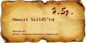 Henczi Szilárd névjegykártya