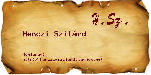 Henczi Szilárd névjegykártya